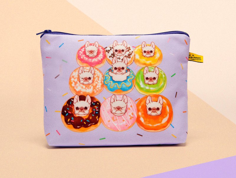 欢乐甜甜圈紫色仿麂皮化妆包 - 化妆包/杂物包 - 聚酯纤维 多色
