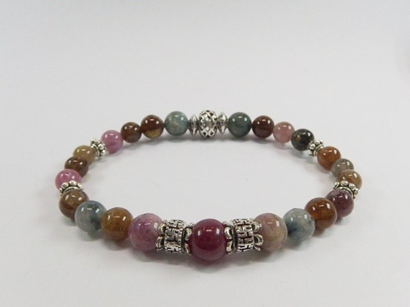 《幸运彩环》- 优质天然碧壐纯银手链  香港原创设计 - 手链/手环 - 宝石 多色