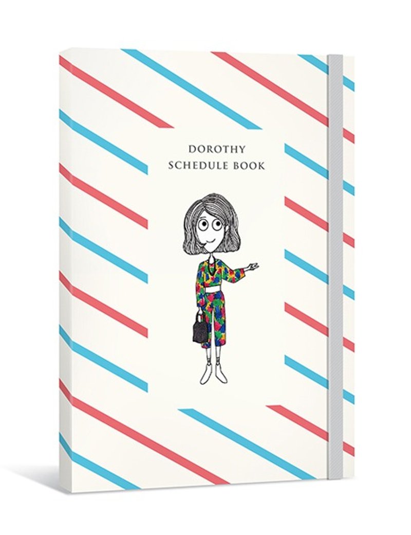 Dorothy无时效日志手帐(含装饰贴纸、人物书签)红蓝斜纹 - 笔记本/手帐 - 纸 