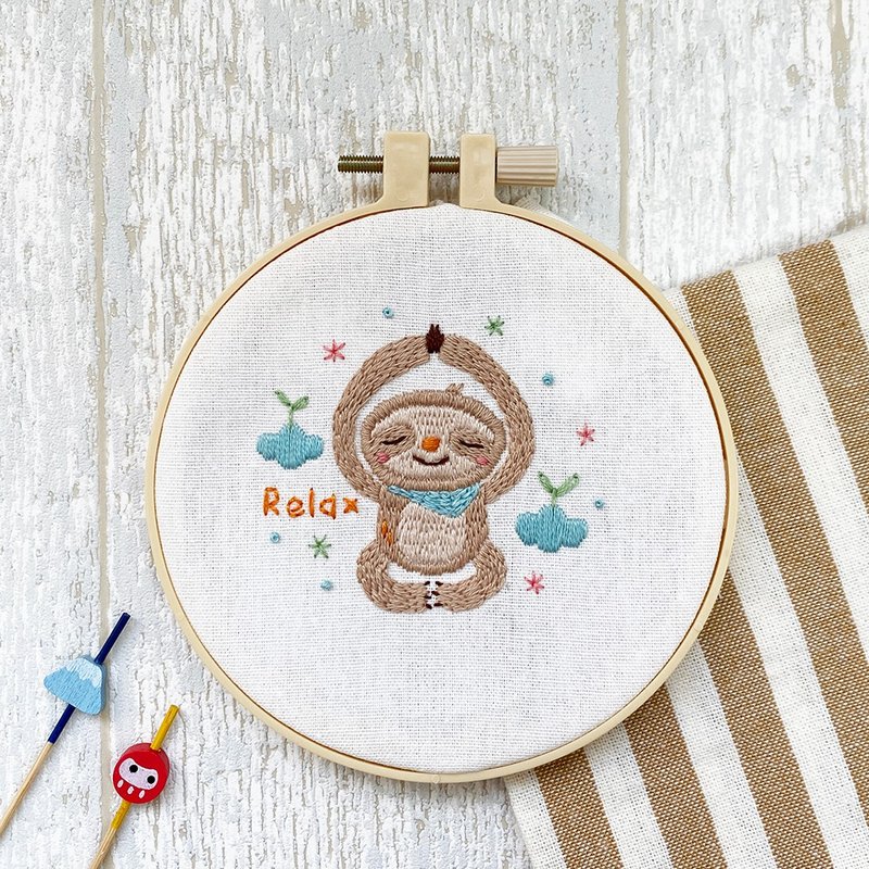 可爱动物刺绣—慢慢来小树懒 - 编织/刺绣/羊毛毡/裁缝 - 棉．麻 