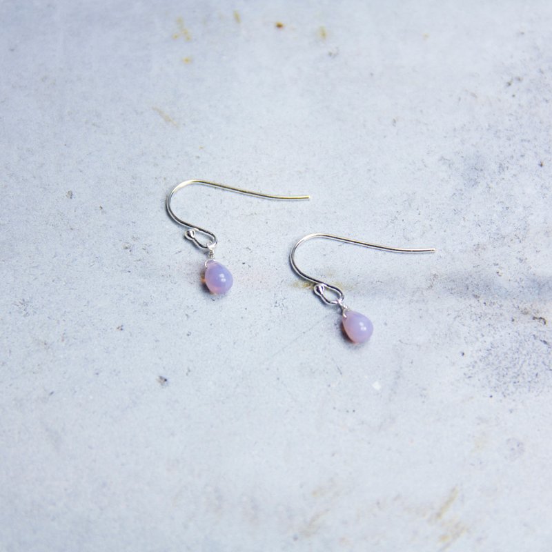极简系列 - 透绽粉紫 - 925纯银手作耳环 免费改夹式 银饰 礼物 包装 - 耳环/耳夹 - 宝石 紫色