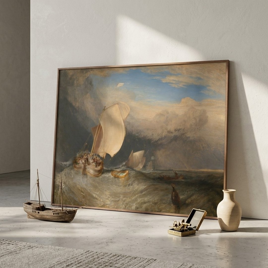 【艺术挂画】透纳 William Turner | 讨价还价的鱼贩与渔船 - 海报/装饰画/版画 - 纸 