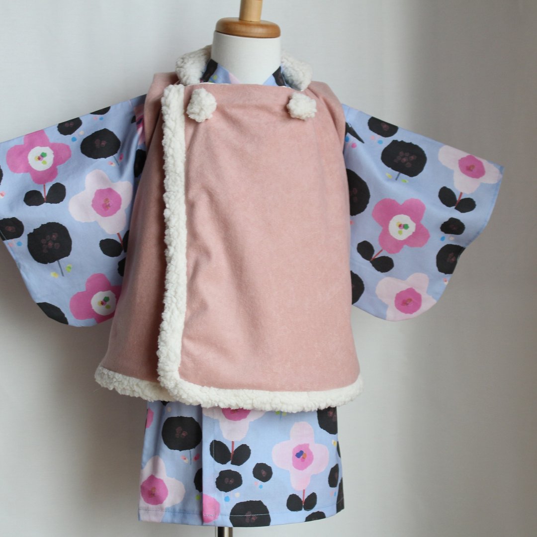 80【Casual KIMONO】cute and fluffy overcoat  Nemophila  80 size KIMONO - 童装礼服/连衣裙 - 棉 
