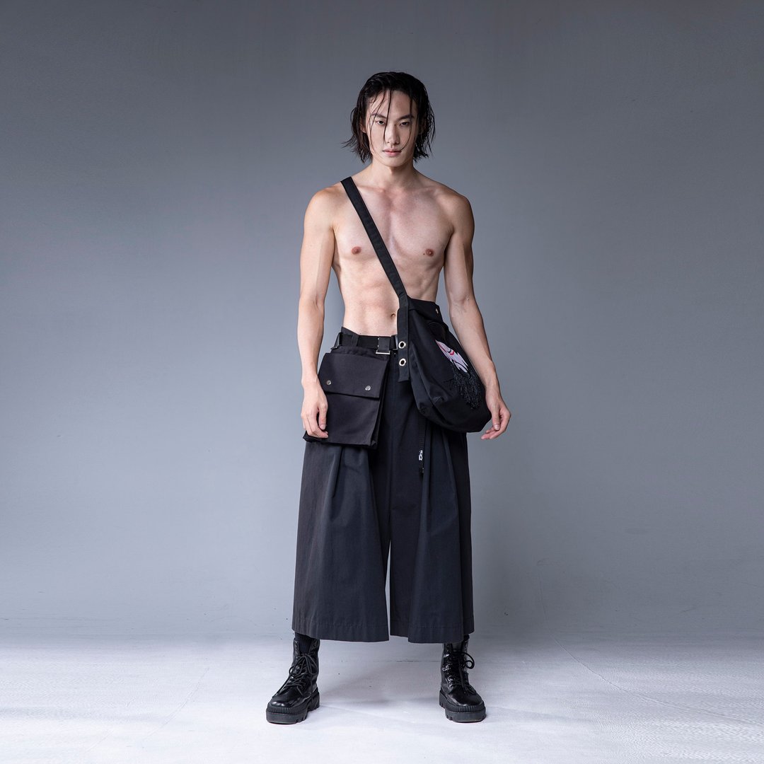 Aman No.8 武士裤 黑色 男女皆可穿 - 中性裤装 - 其他人造纤维 
