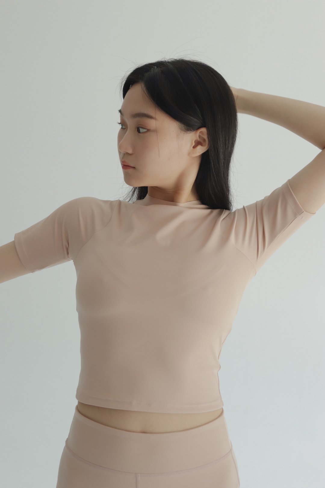 短袖紧身上衣 (裸) - 女装运动衣 - 尼龙 
