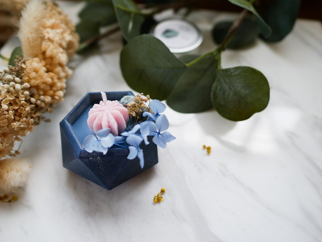 Vintage Flower Pot Candle (Pink) - 蜡烛/烛台 - 蜡 粉红色