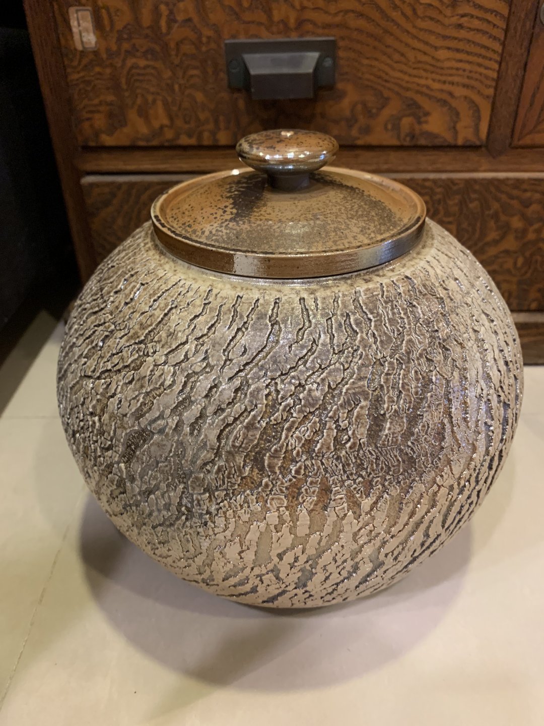 柴烧大茶仓 / 三斤爆裂茶仓 / 小平凡手作 - 其他 - 陶 卡其色