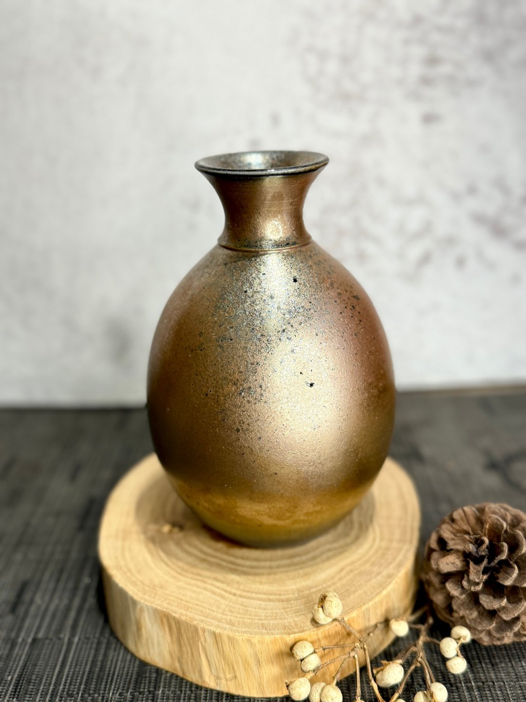礼品/柴烧花器/手作/独一无二/入厝礼/无上釉/居家生活美学 - 花瓶/陶器 - 陶 