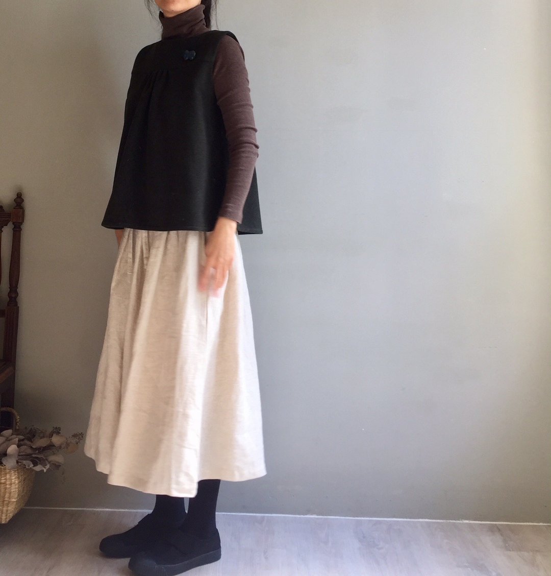 森林家族/苔藓绿保暖轻毛呢小背心/多层次穿搭#WOOL - 女装背心 - 羊毛 