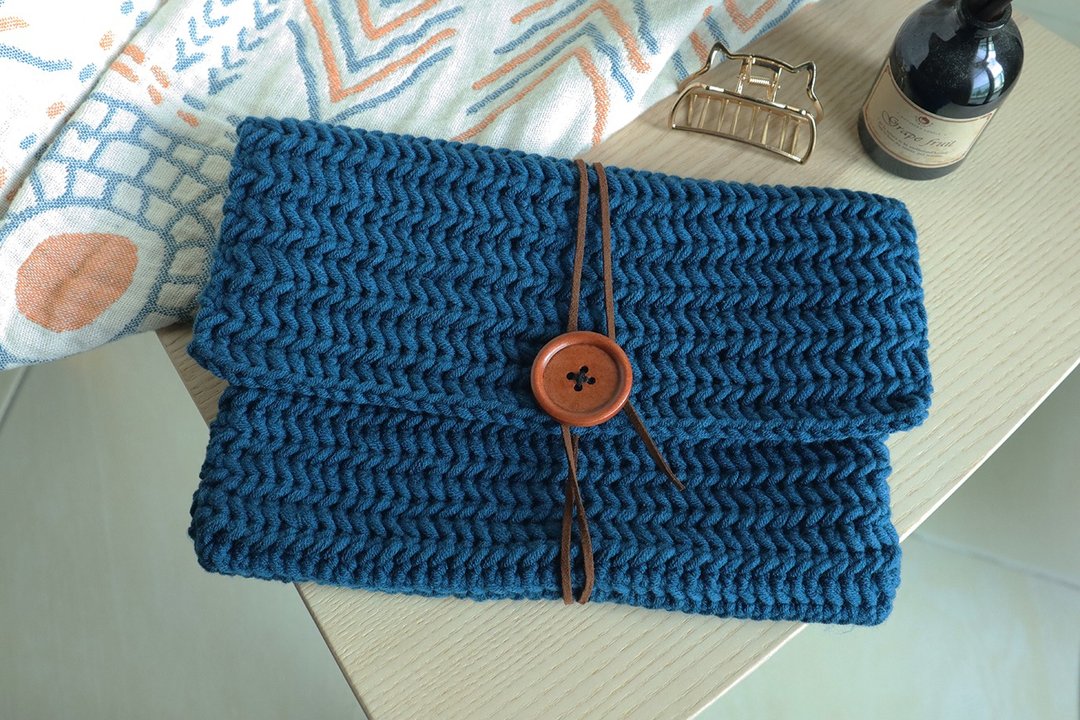 herringbone crochet 人形织纹 手工钩针 绳.扣式 手拿 收纳包 - 手拿包 - 棉 多色