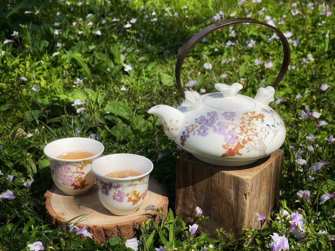 姹紫嫣红 犀贝瓷手绘茶具组 - 茶具/茶杯 - 瓷 白色