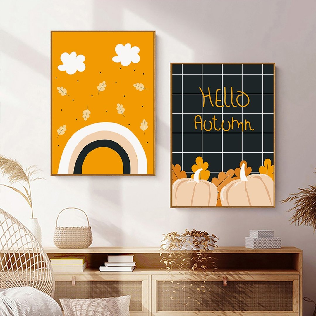 Hello Autumn_挂画_艺术系列_台湾制造 两个工作天快速出货 - 海报/装饰画/版画 - 棉 橘色