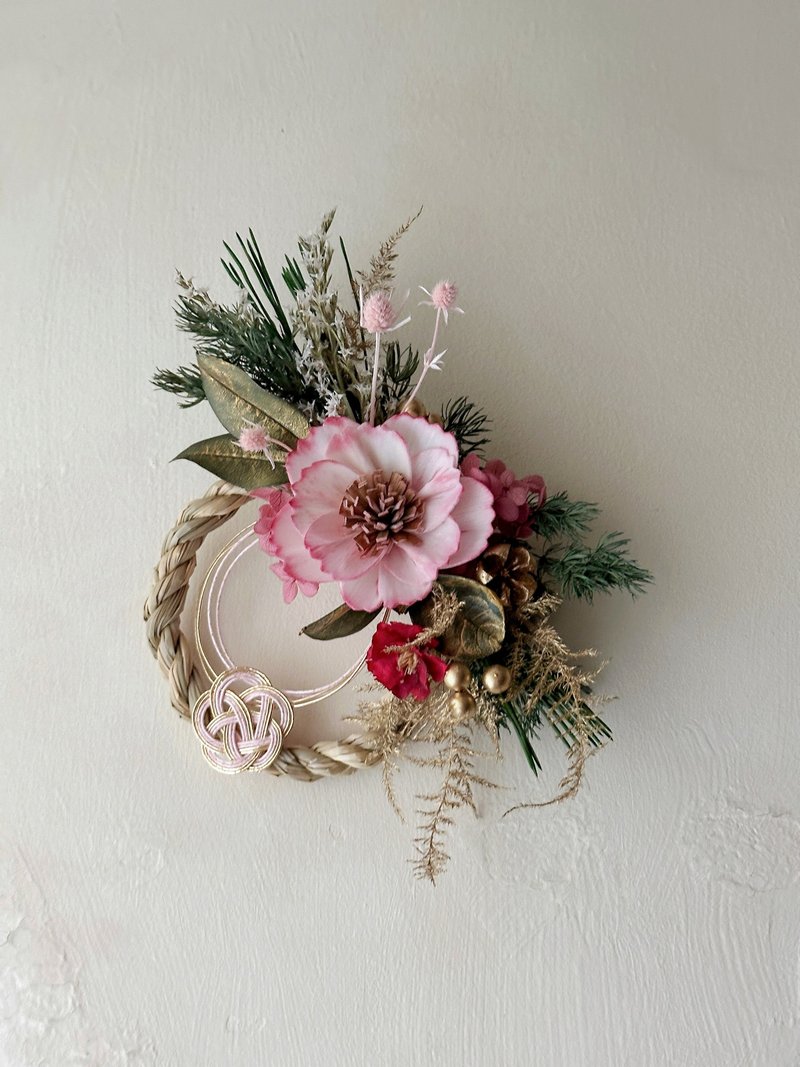 新春 樱花粉 小注连绳 新年挂饰 送礼 - 摆饰 - 植物．花 粉红色