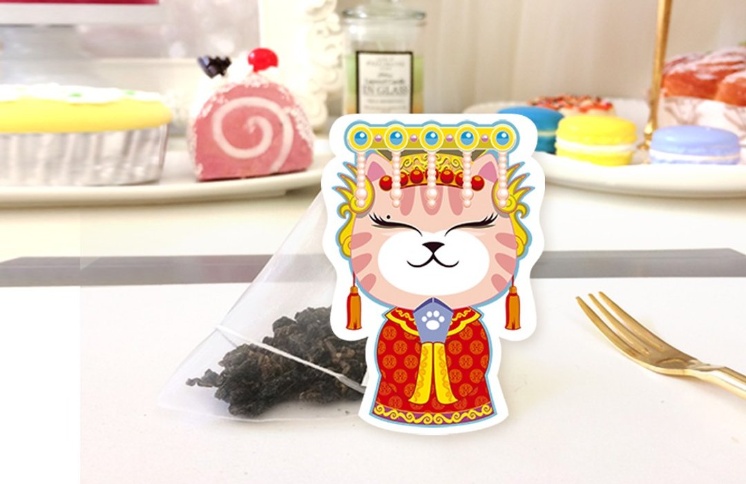 猫痴茶・喵妈祖御守茶包 日式可爱手工猫咪造型茶包 创意婚礼小物 生日礼物 节日贺礼伴手礼 - 茶 - 新鲜食材 粉红色