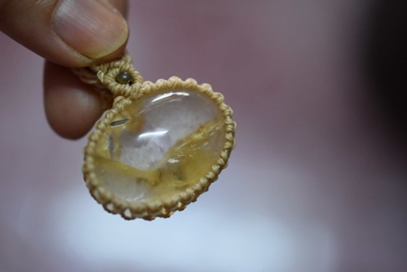 矿石魔力 ★ 简约 ★ 钛晶 缕空编织坠饰 garm077 - 项链 - 宝石 