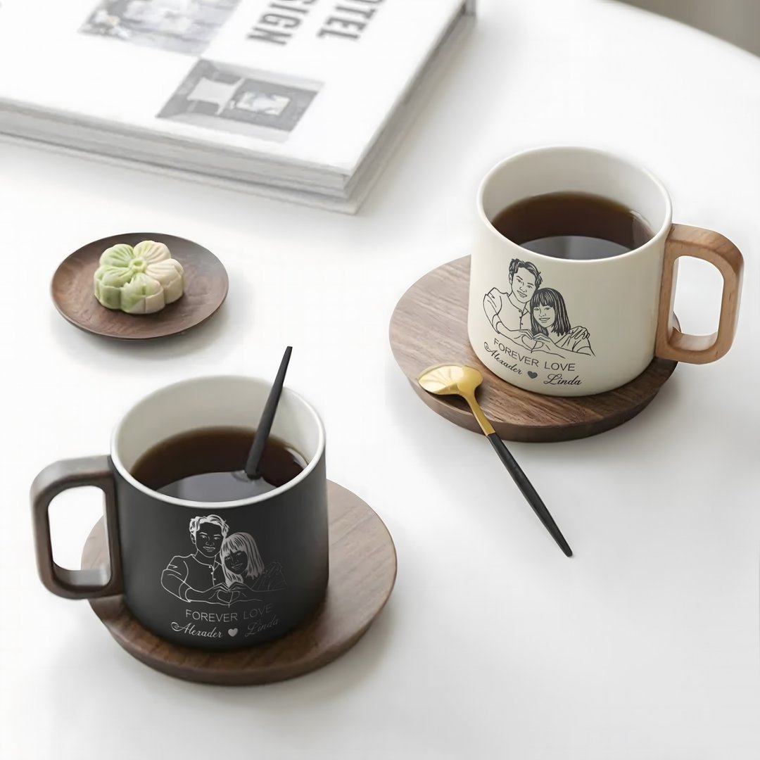 生日礼盒 | 定制化陶瓷咖啡杯 文字人像订制马克杯 情侣送礼必备 - 咖啡杯/马克杯 - 陶 
