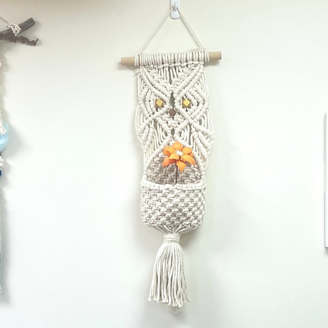 Macrame猫头鹰收纳挂饰【Macrame owl 】 - 摆饰 - 棉 