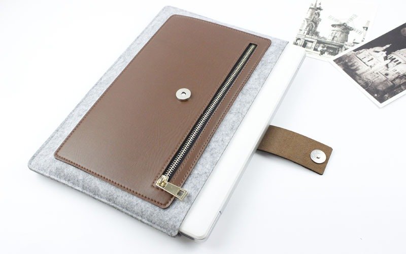 Heitunglau定制 要030L 但用皮革做像设计046一样的三角形前盖 - 平板/电脑保护壳 - 其他材质 灰色