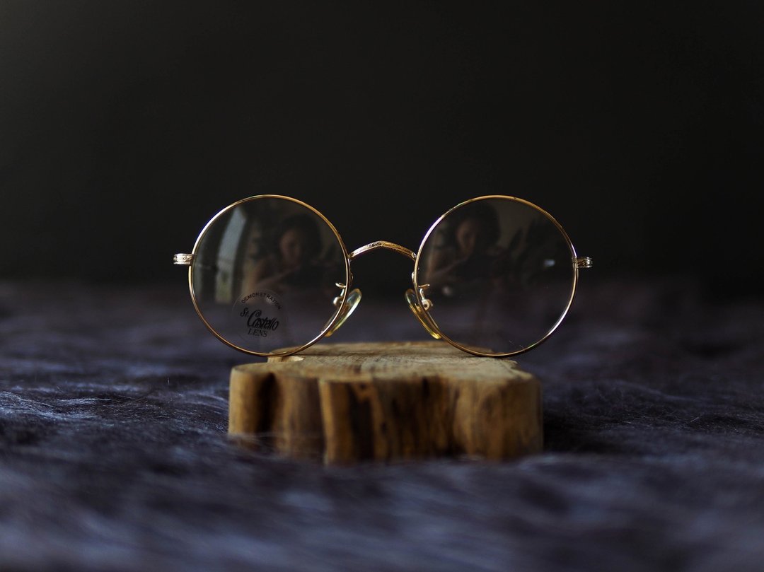 奈良纯圆少女华丽精致刻花 金丝雕花镜正圆框眼镜 / glasses - 眼镜/眼镜框 - 其他金属 金色