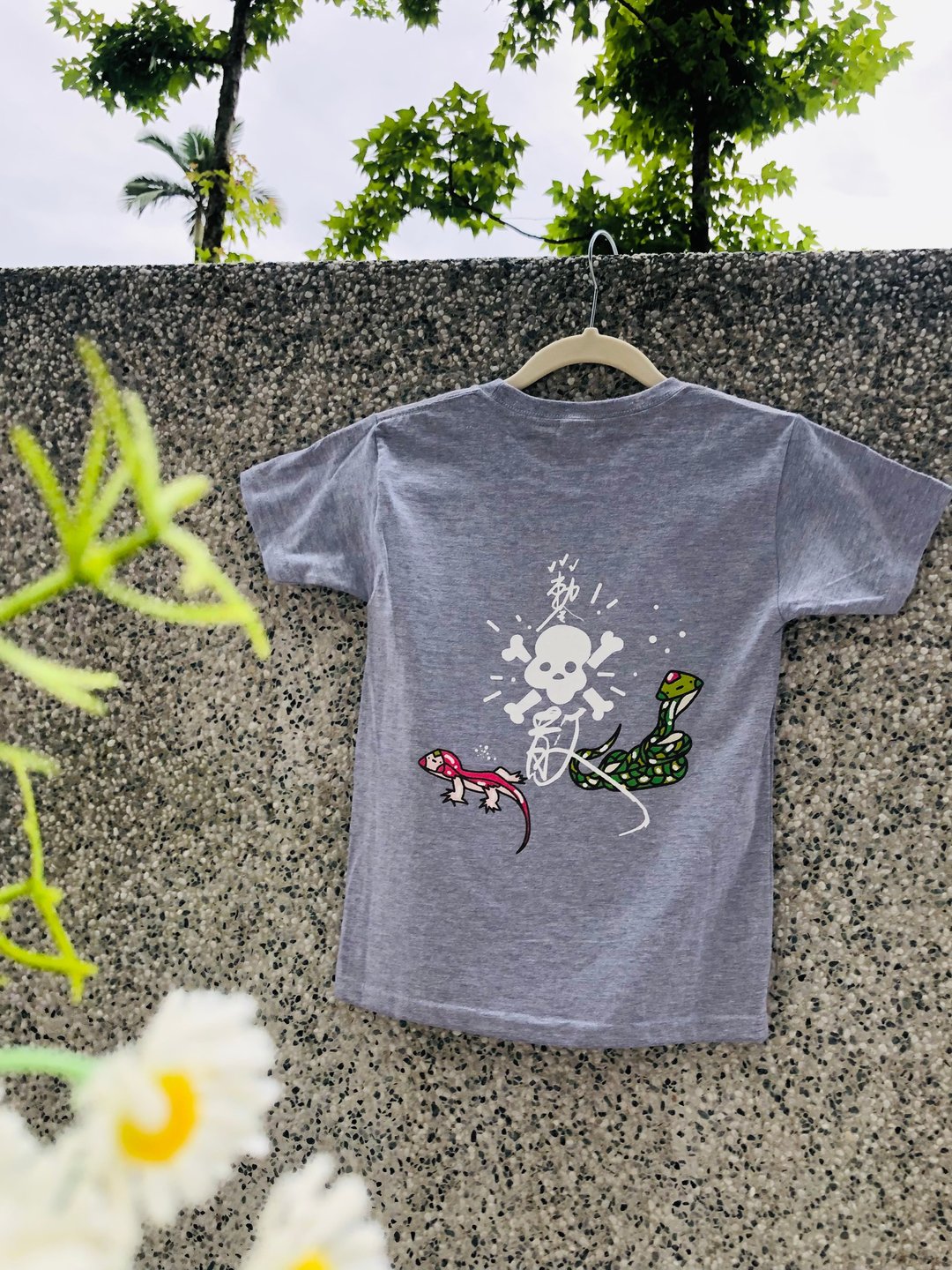 五毒衣图鉴-蛇蝎蟾蜍壁虎蜈蚣-原创插画双面设计-儿童大人衣服T恤 - 男装上衣/T 恤 - 其他材质 