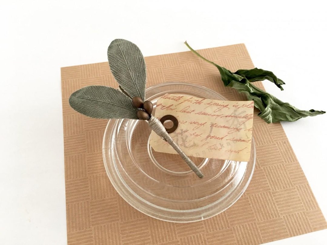 Olive hair clip. Wax processing ● Moss green ● (wax processing) - 发饰 - 棉 绿色
