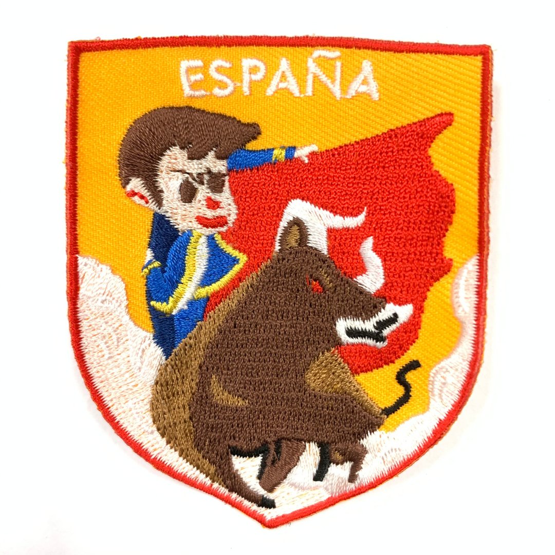 西班牙 斗牛士 ESPANA 飞行夹克 烫布贴 刺绣袖标 地标电绣刺绣士 - 徽章/别针 - 绣线 多色