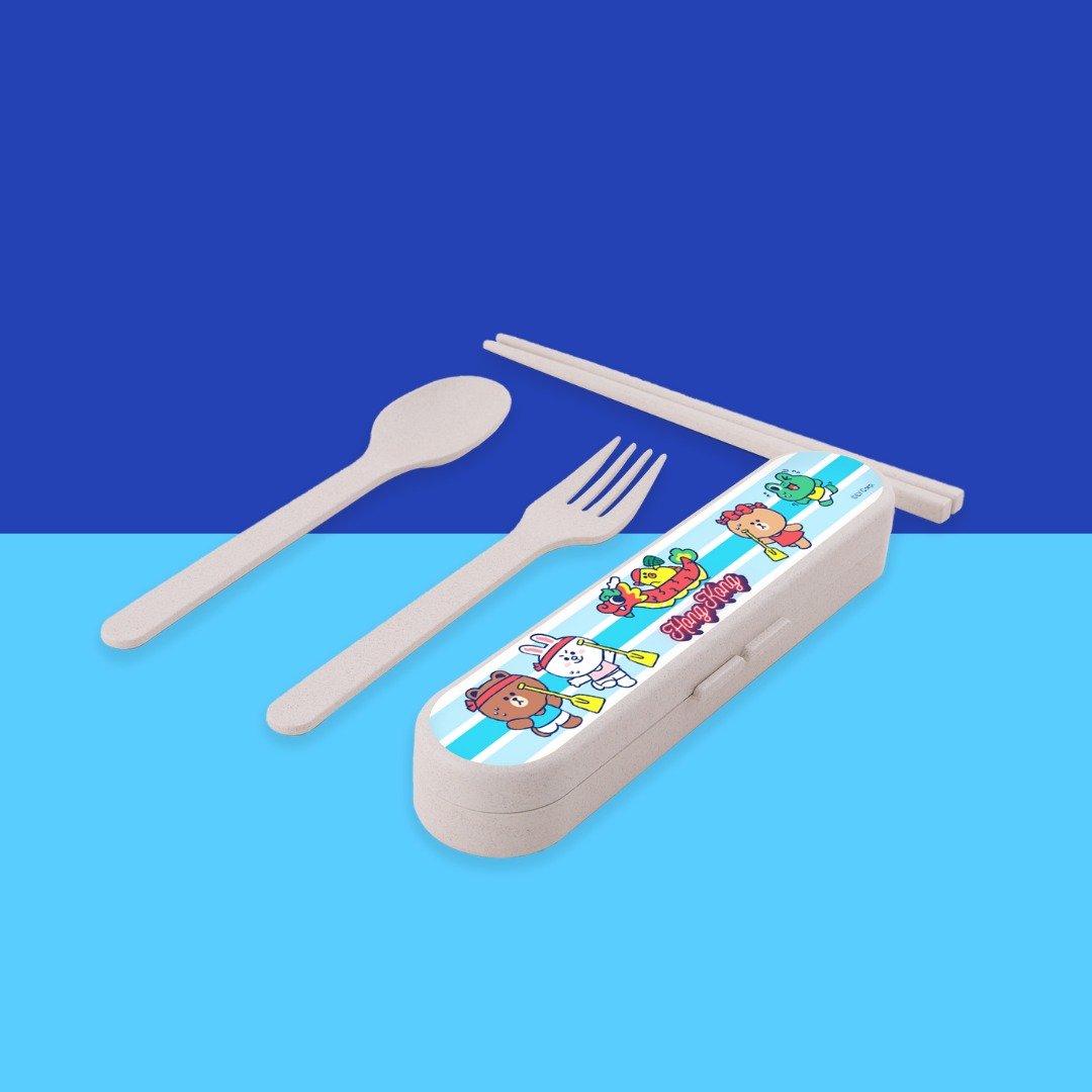 环保餐具套装 LINE FRIENDS HONG KONG DRAGON BOAT EDITION - 餐刀/叉/匙组合 - 其他材质 
