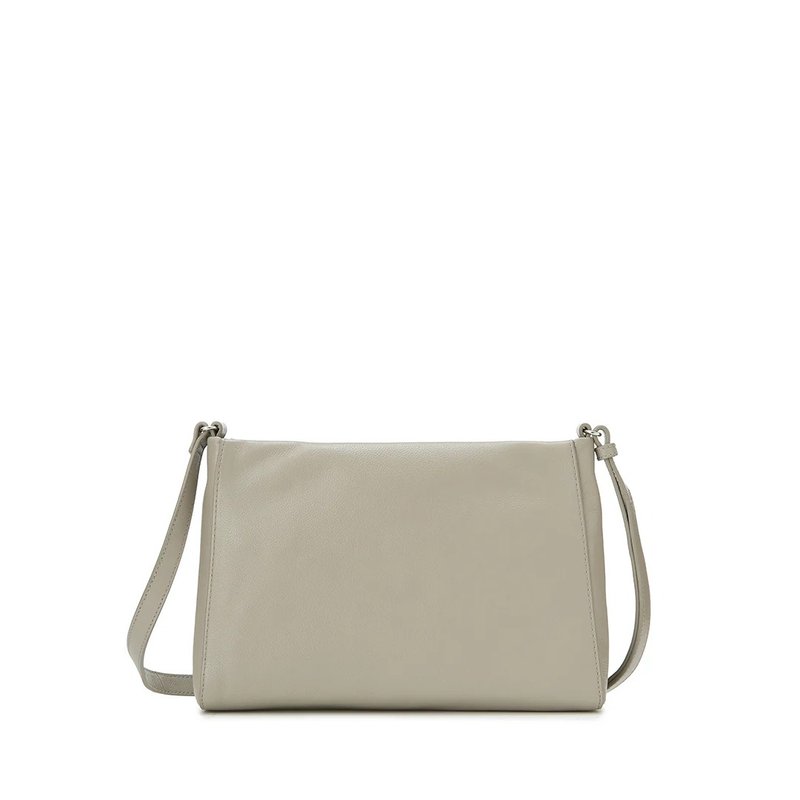 K 轻盈皮革小型肩背包-浅灰 - 侧背包/斜挎包 - 真皮 灰色