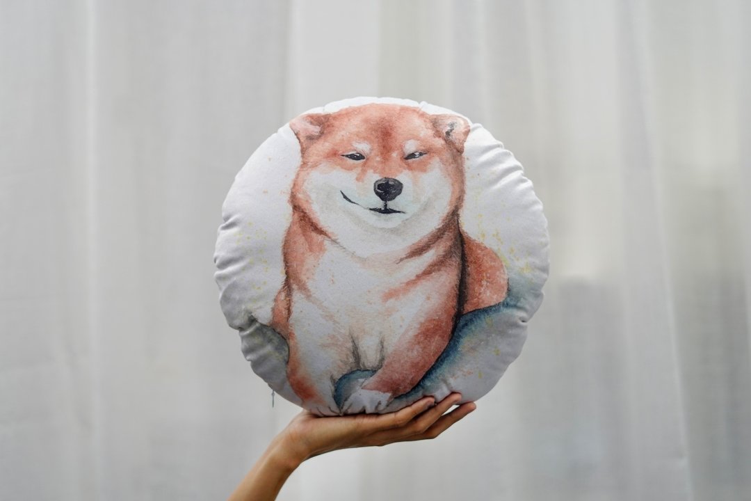 抱枕 CU-008 他的最爱柴犬 - 枕头/抱枕 - 棉 咖啡色