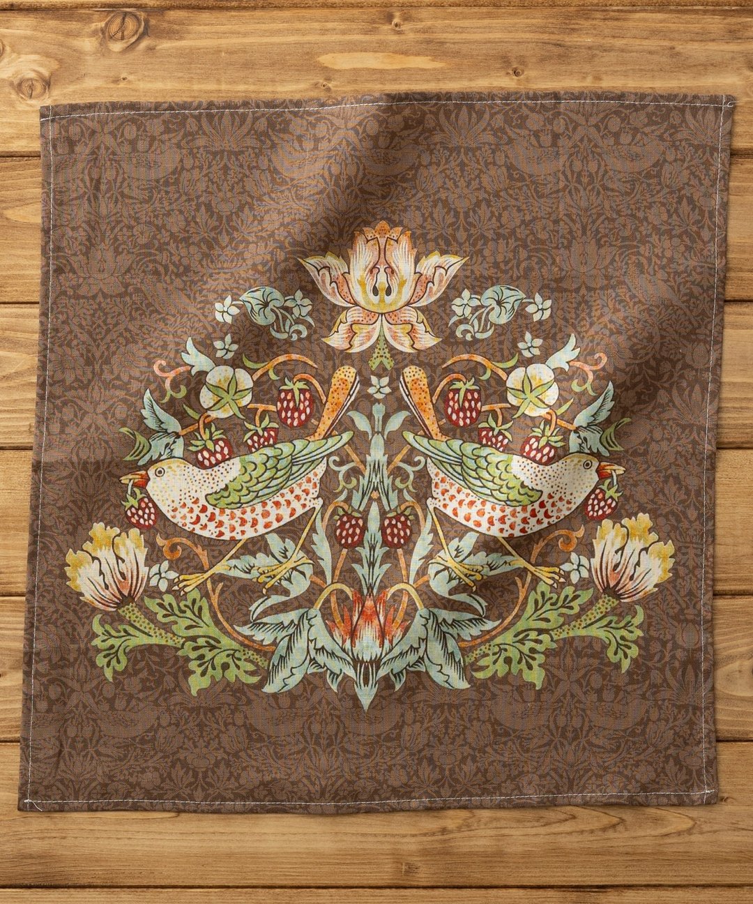 大麻手帕 William Morris 图案 43×43cm 12. 棕色 - 草莓小偷 - 其他 - 其他材质 多色