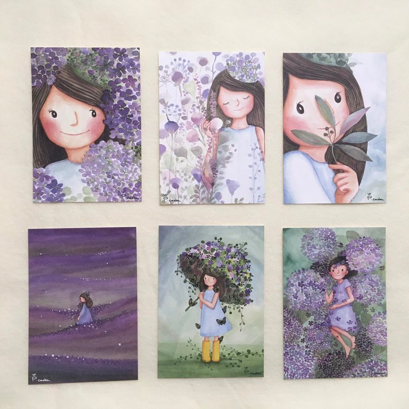 卡塔尔精选故事明信片组-紫色甜秘密 - 卡片/明信片 - 纸 紫色