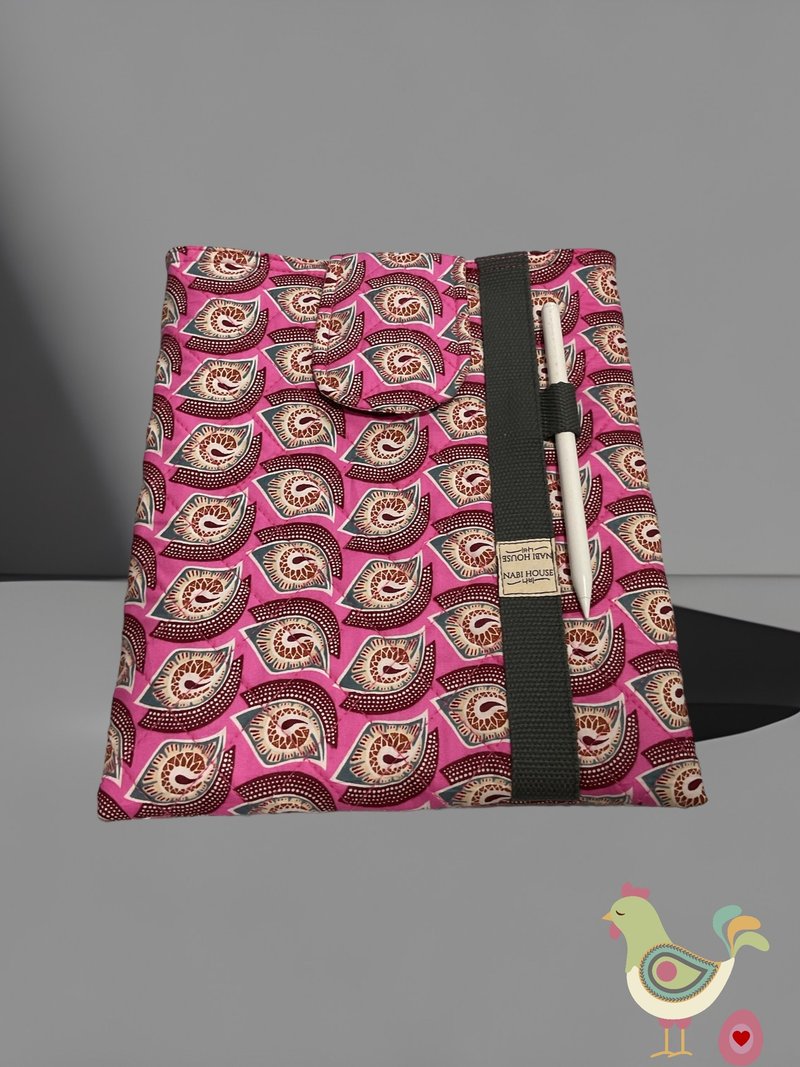 iPad 保护套 9.5x11 英寸，可容纳第 10 代 - 电脑包 - 棉．麻 粉红色