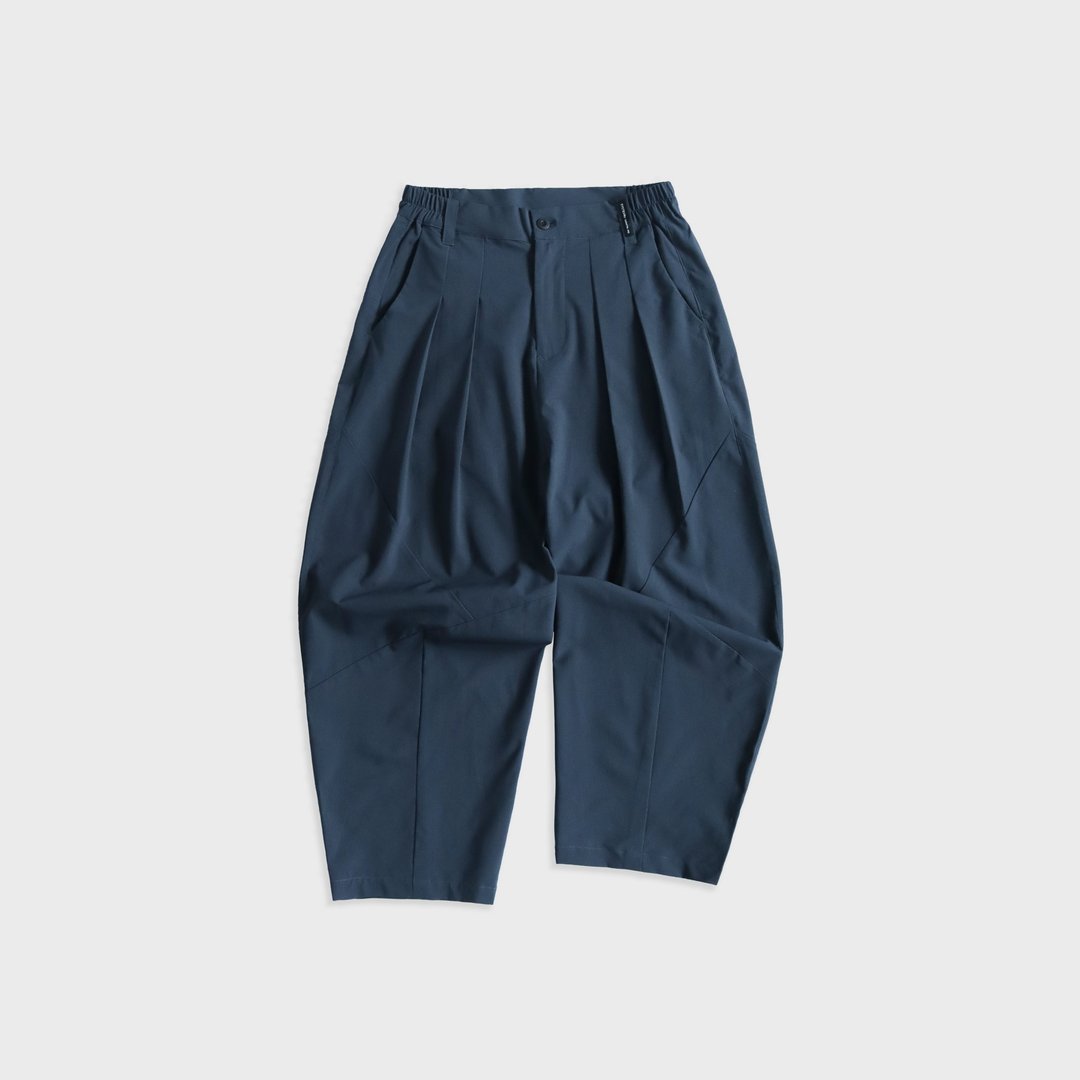 DYCTEAM - See-through Splicing Balloon Pants (dark blue) - 男士长裤 - 其他材质 蓝色