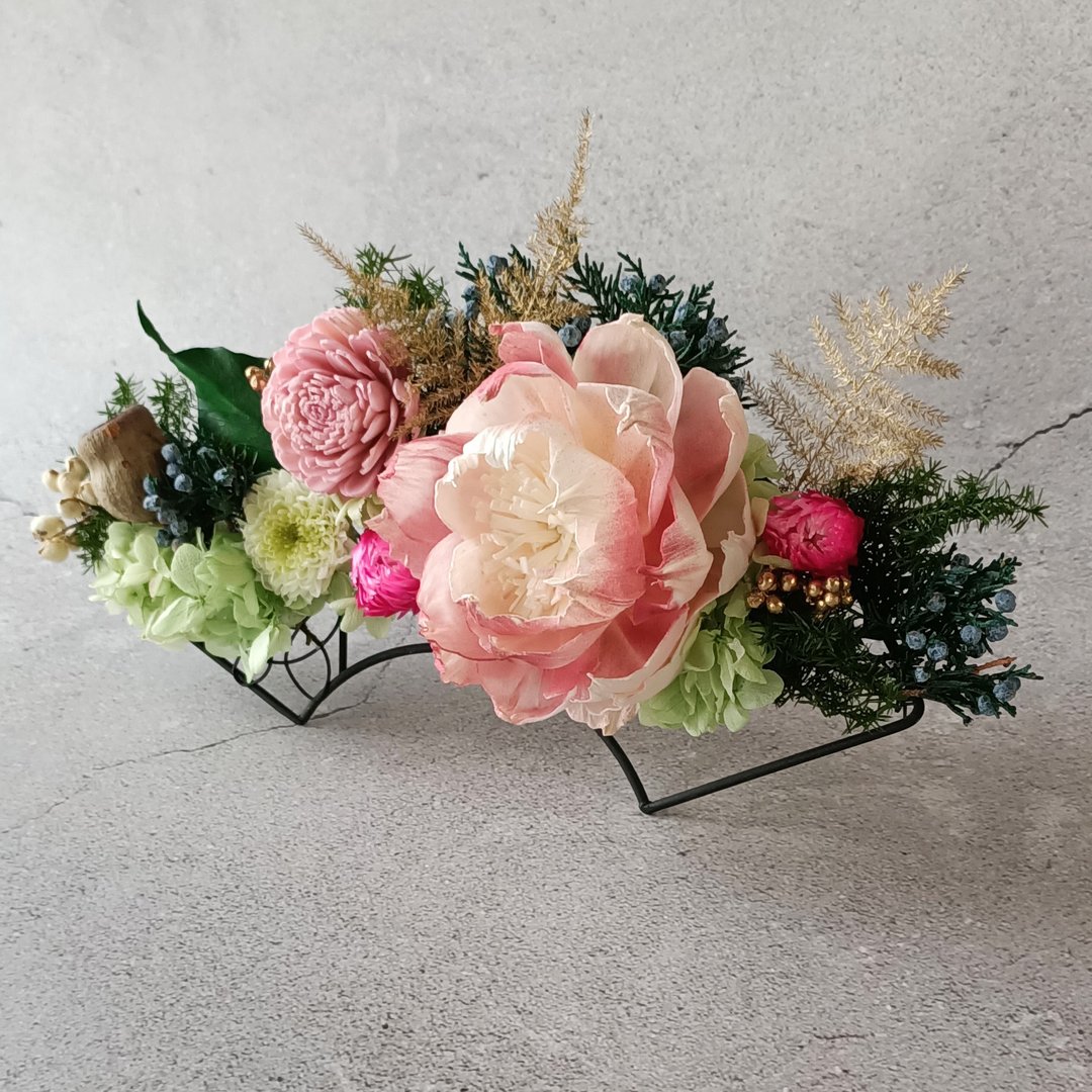【五福临门】日本工艺 新年/永生花/干燥花 - 干燥花/捧花 - 植物．花 粉红色