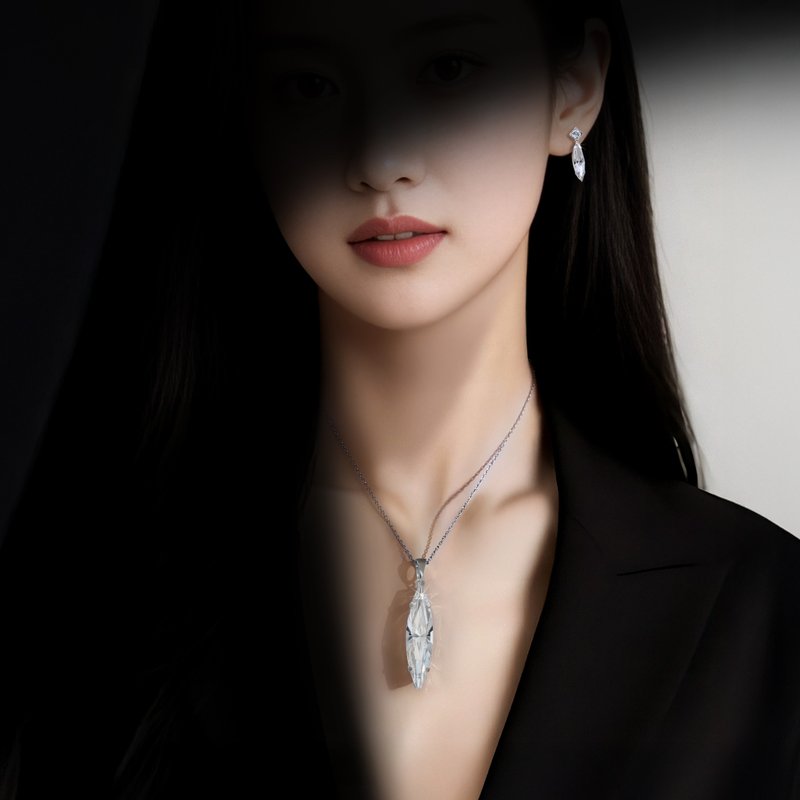 奥地利谜漾之眼水晶 - 白色 - 项链 - 水晶 白色