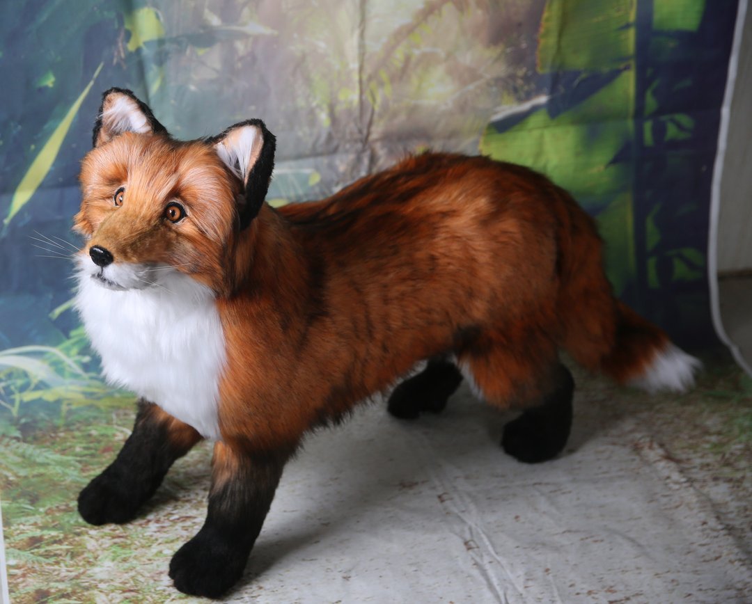 Fox realistic plush animals. Ooak toy. Red fox stuffed toy - 玩偶/公仔 - 其他材质 橘色