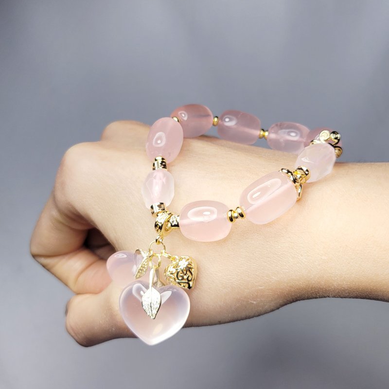 顶级星光粉晶 心想事成 心慈好善 人缘 爱情 事业 手链 单品 礼物 - 手链/手环 - 宝石 粉红色