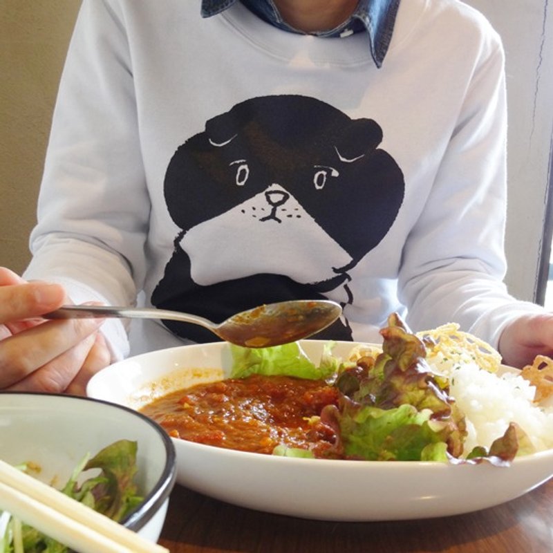 Black-and-white cat trainer "burgundy" - 中性连帽卫衣/T 恤 - 棉．麻 红色