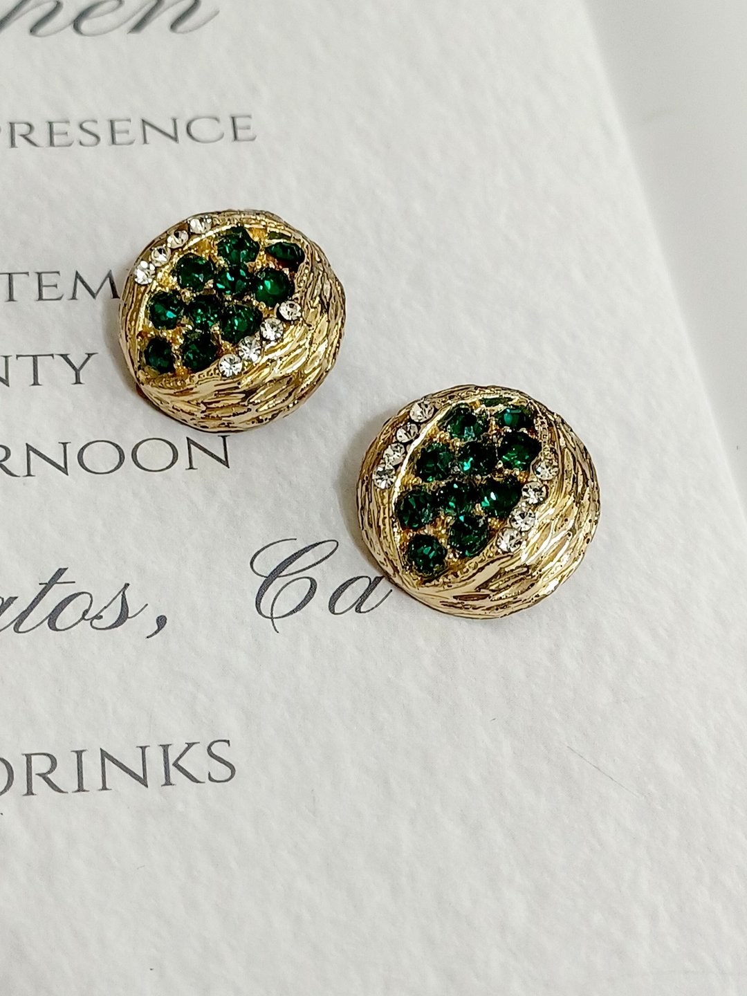 Avintage jewelry  典雅金色阿拉伯风莱茵 夹式耳环 - 耳环/耳夹 - 其他金属 
