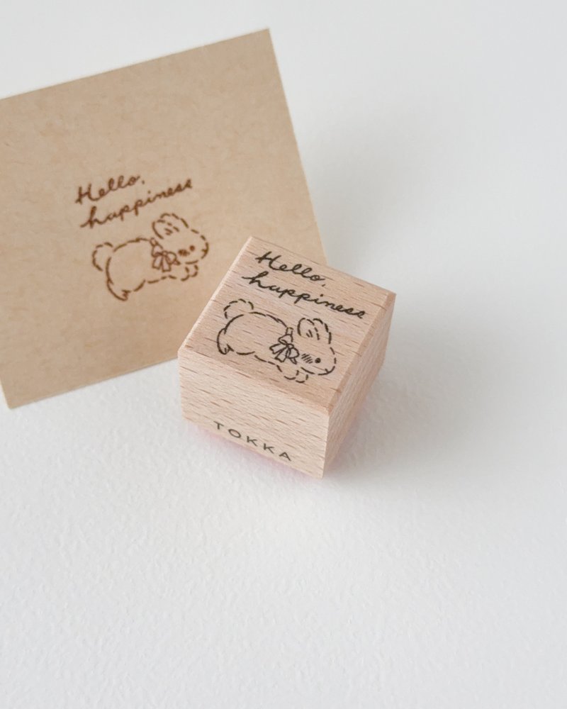 轻盈跳跃 | 兔子 2x2cm 橡胶印章，为手帐与信件增添亮点 - 印章/印台 - 木头 