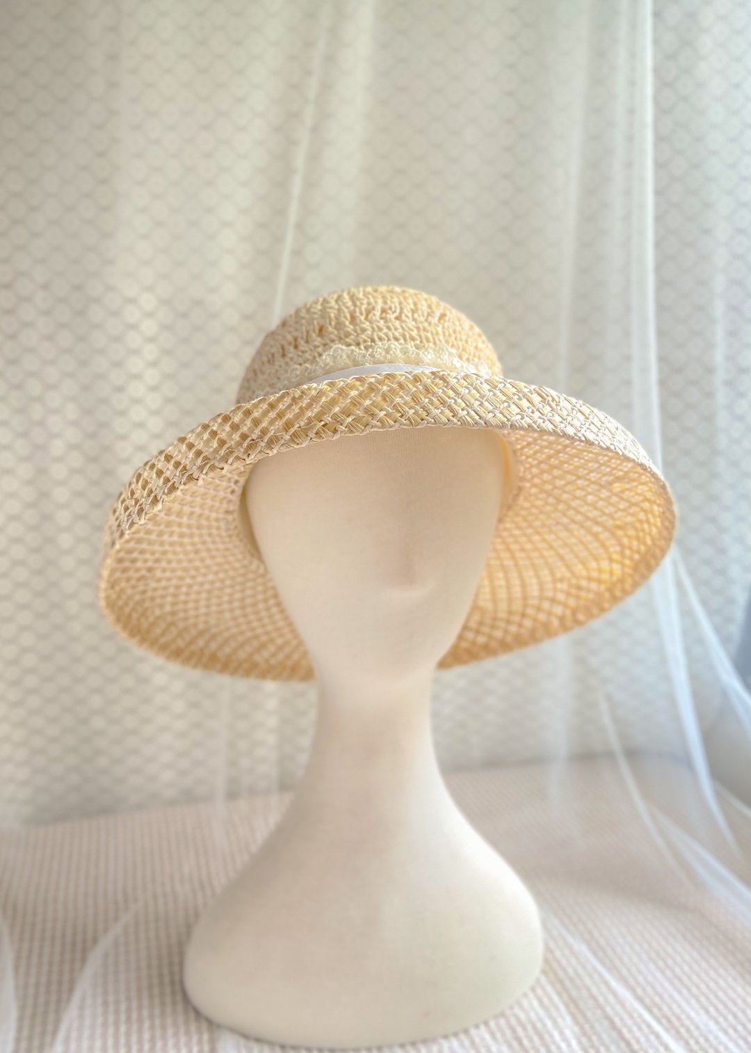 Lampshade Straw hat- Evelyn - 帽子 - 棉 