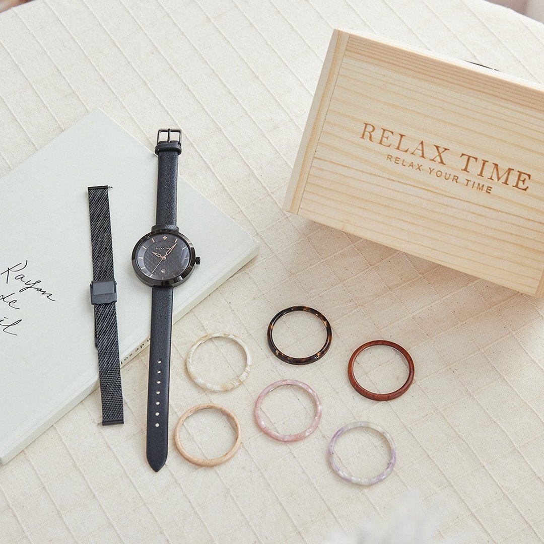 【礼盒套表】RELAX TIME 变幻系列-黑 (RT-90-3) - 女表 - 不锈钢 黑色