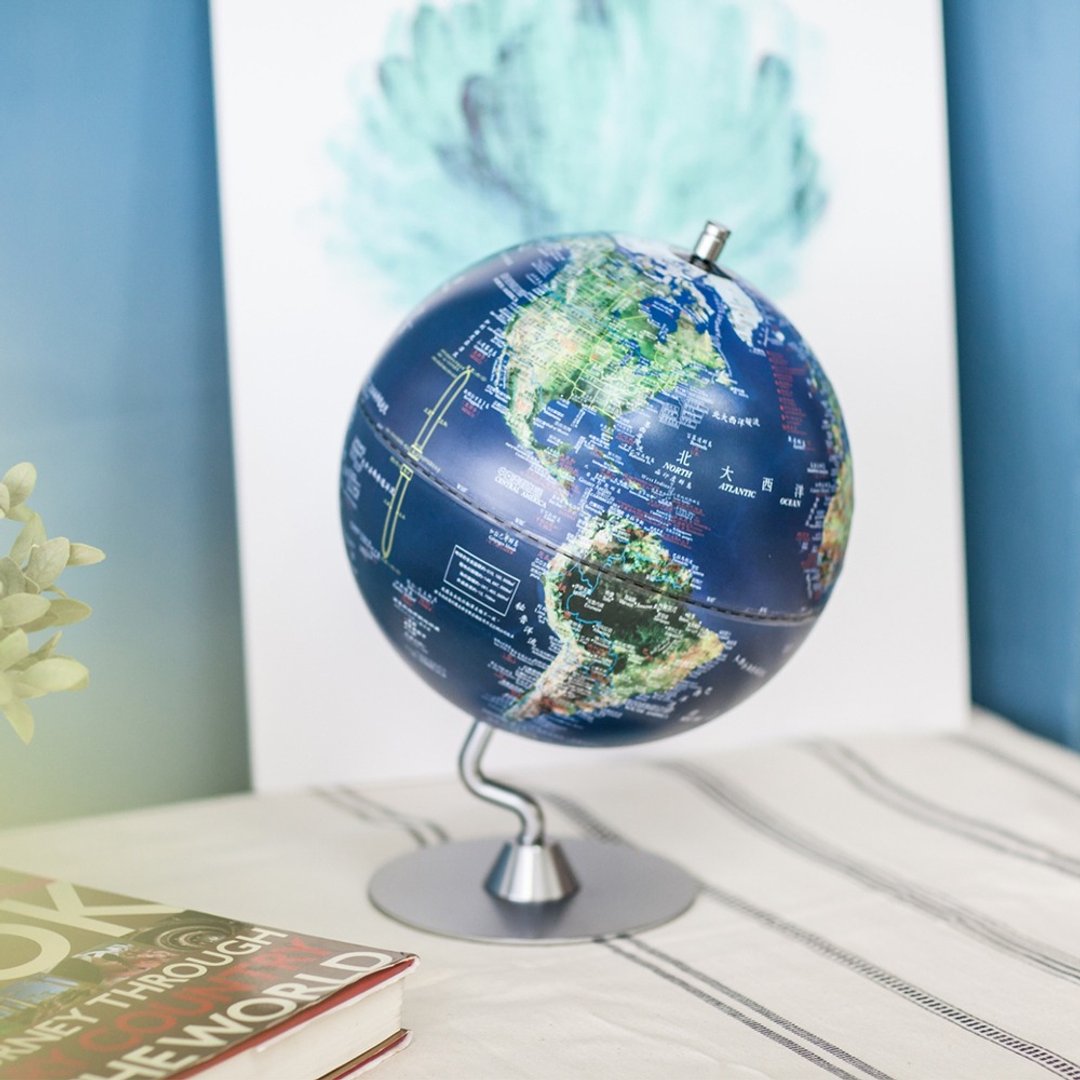 SkyGlobe 10寸卫星原貌金属底座地球仪(中英文对照) - 摆饰 - 塑料 蓝色