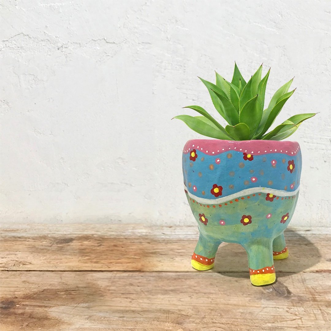 HAND-MADE Fun Spirit Pot - 植栽/盆栽 - 陶 