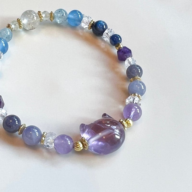 【猫皇帝的凯旋加冕】坦桑石 紫水晶 堇青石 蓝晶石 水晶手链 - 手链/手环 - 水晶 