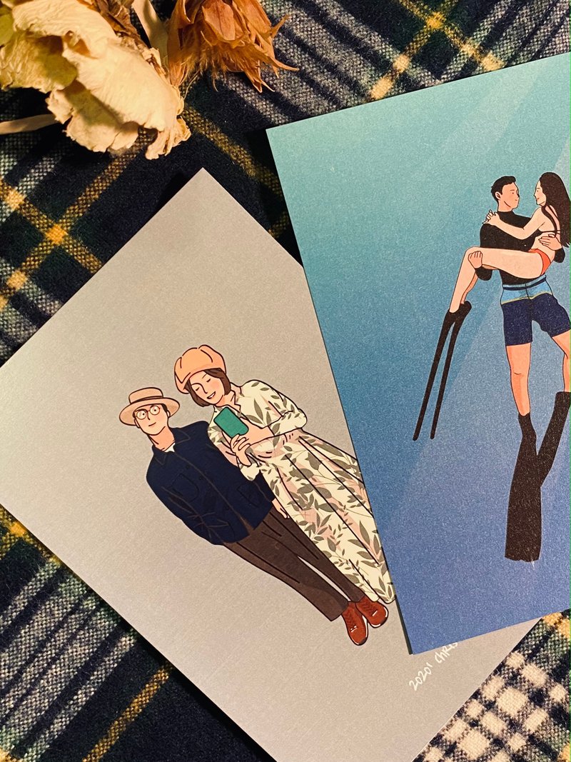 【加购】似颜绘加购商品 - 明信片/卡片 - 卡片/明信片 - 纸 黑色