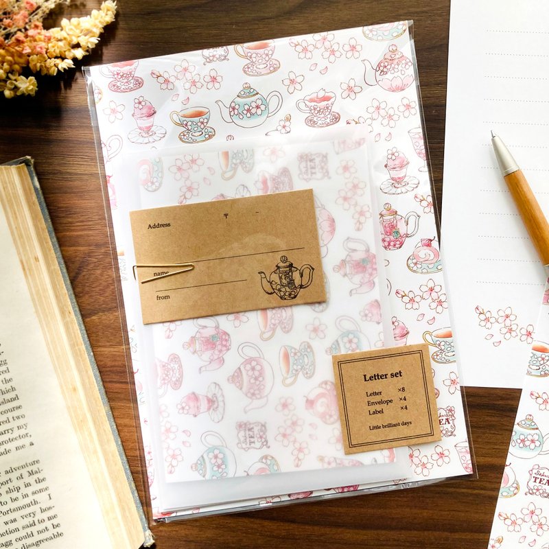 信纸组 SakuraTea 春季樱花茶信纸组 - 信封/信纸 - 纸 粉红色