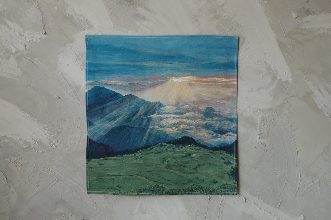 台湾山挂布 - no.12 : 南华山 41 x 46 cm - 海报/装饰画/版画 - 棉 绿色