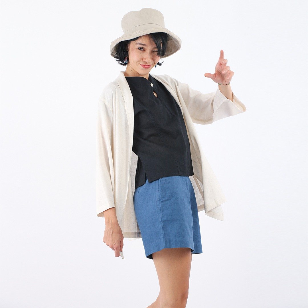 Linen Rayon Long Sleeves Blazer, Natural - 女装西装外套/风衣 - 棉 白色