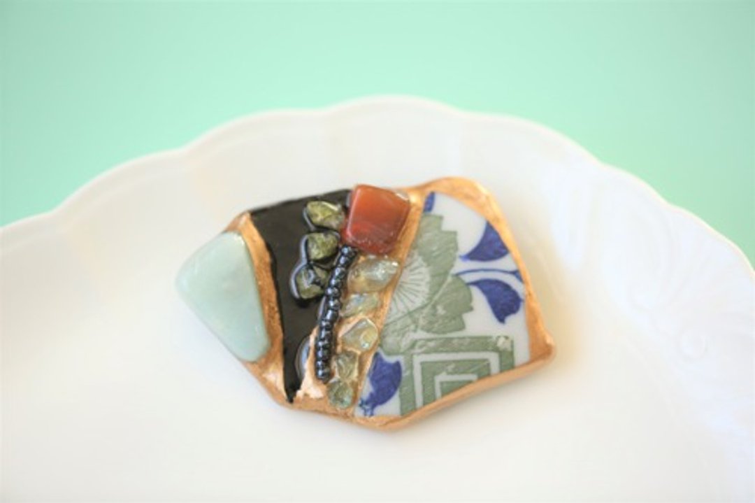 Calling brooches (Amazonite, agate, apatite, peridot) - 胸针 - 其他金属 